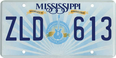 MS license plate ZLD613