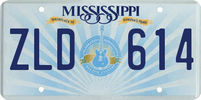 MS license plate ZLD614