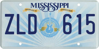 MS license plate ZLD615
