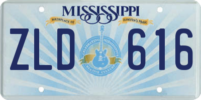 MS license plate ZLD616