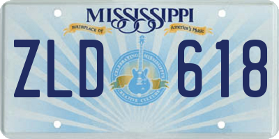 MS license plate ZLD618