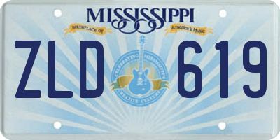 MS license plate ZLD619