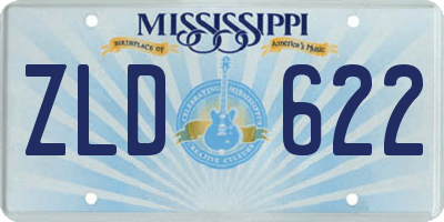MS license plate ZLD622