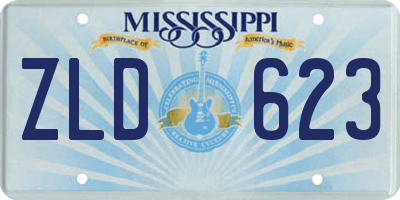 MS license plate ZLD623