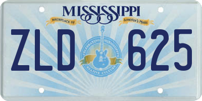 MS license plate ZLD625