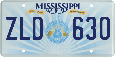 MS license plate ZLD630