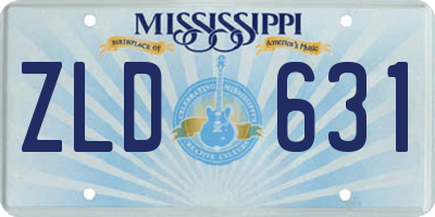 MS license plate ZLD631