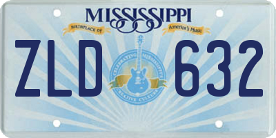MS license plate ZLD632