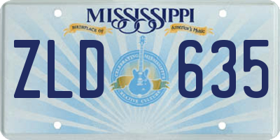 MS license plate ZLD635