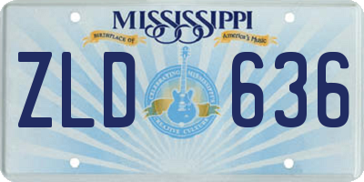 MS license plate ZLD636