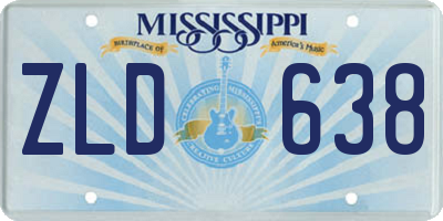 MS license plate ZLD638