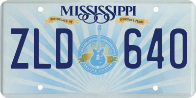 MS license plate ZLD640
