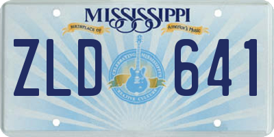 MS license plate ZLD641