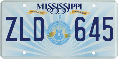 MS license plate ZLD645