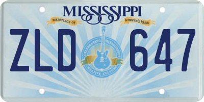 MS license plate ZLD647