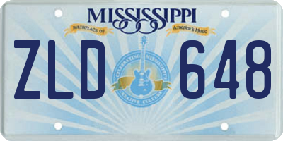 MS license plate ZLD648