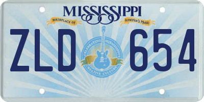 MS license plate ZLD654