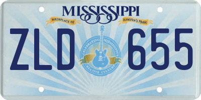 MS license plate ZLD655
