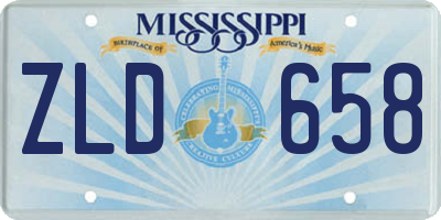 MS license plate ZLD658