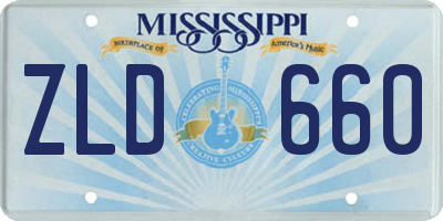 MS license plate ZLD660