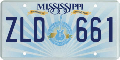 MS license plate ZLD661