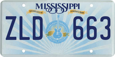 MS license plate ZLD663