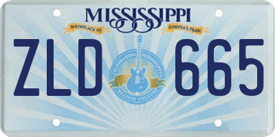 MS license plate ZLD665