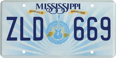 MS license plate ZLD669