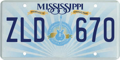 MS license plate ZLD670