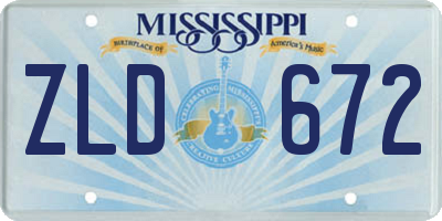MS license plate ZLD672