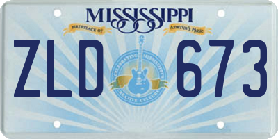 MS license plate ZLD673