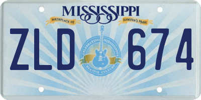 MS license plate ZLD674
