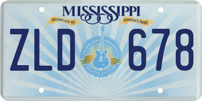MS license plate ZLD678
