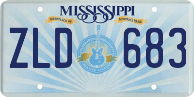 MS license plate ZLD683