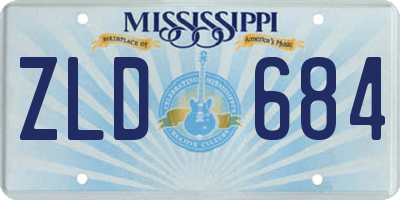 MS license plate ZLD684