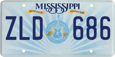 MS license plate ZLD686