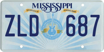 MS license plate ZLD687