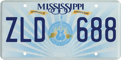 MS license plate ZLD688