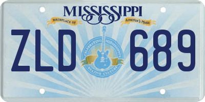 MS license plate ZLD689