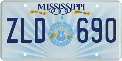 MS license plate ZLD690