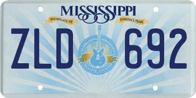 MS license plate ZLD692
