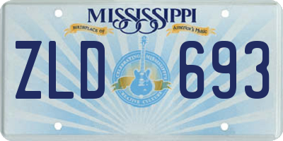 MS license plate ZLD693