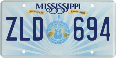 MS license plate ZLD694