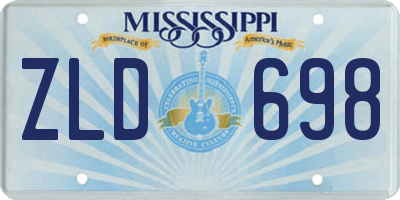 MS license plate ZLD698