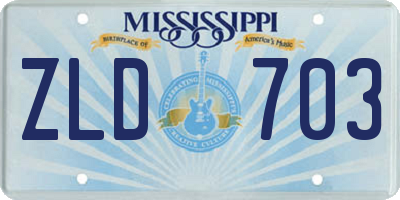MS license plate ZLD703