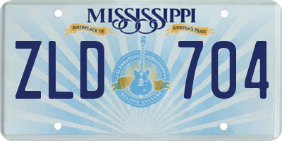 MS license plate ZLD704