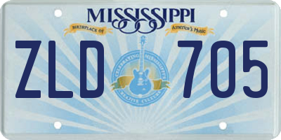 MS license plate ZLD705