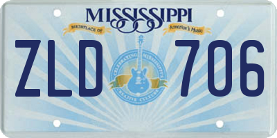 MS license plate ZLD706