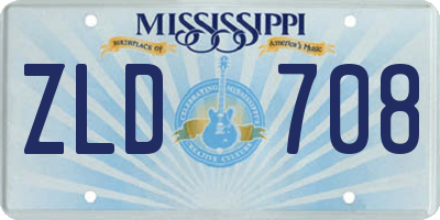 MS license plate ZLD708