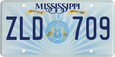 MS license plate ZLD709